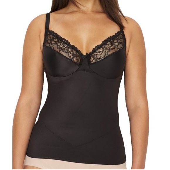 Miraclesuit Other - Miraclesuit Black Alluring Lace Shape Away Extra Firm Control Camisole Size 40 D